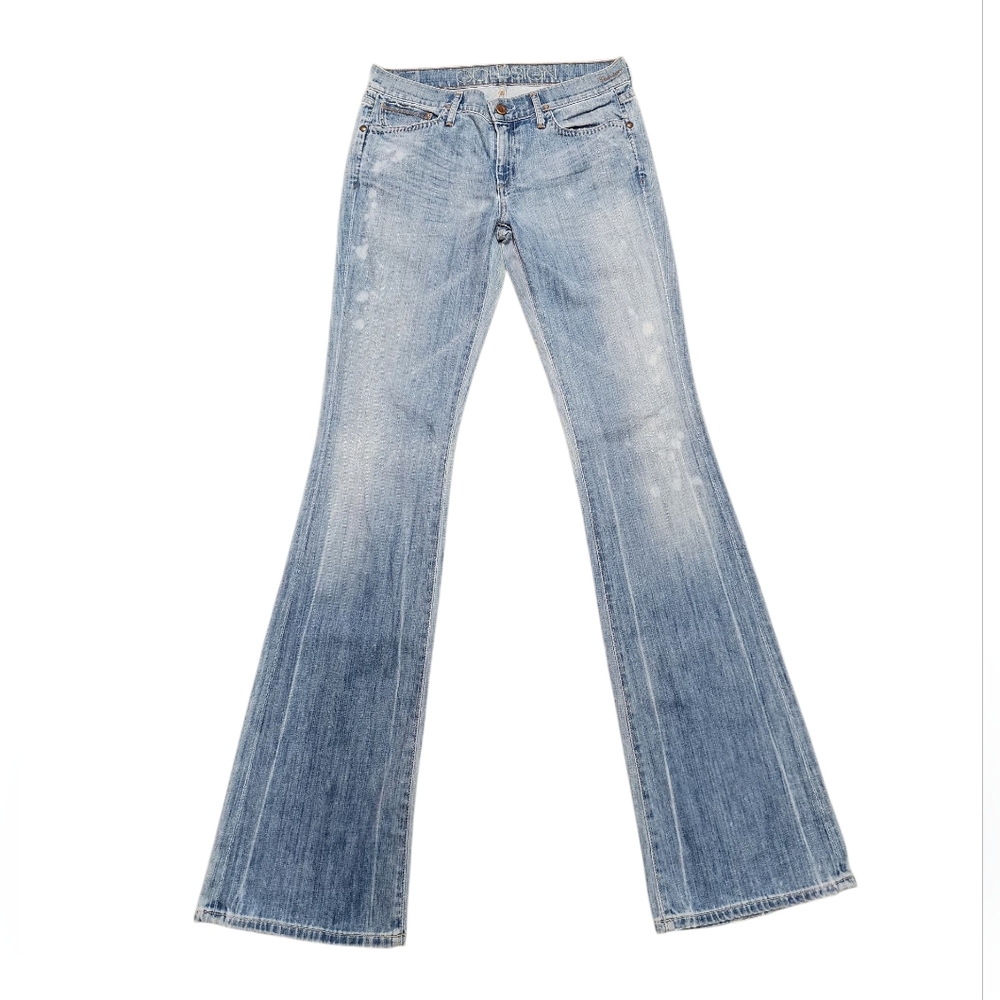 Goldsign Light Wash Distressed Flare Jeans NWOT